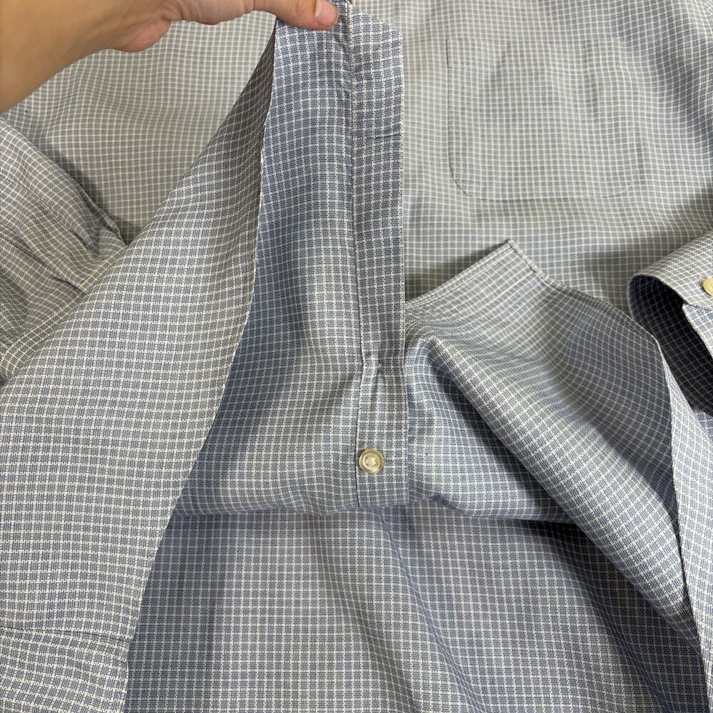 Charles Tyrwhitt Mens Dress Shirt 17.5-35 L Slim Fit Non-Iron Blue White Chrty - Picture 7 of 13